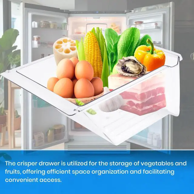 Alt view image 6 of 7 - 240364503 Crisper Drawer Compatible with Frigidaire Refrigerator Crisper Pan Drawer Freezer Replacement for 240364507 Clear Plastic (PC)