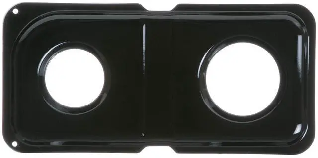 Main image of GE WB34K10009 Genuine OEM Porcelain Double Drip Pan (Black) for GE Gas Ranges