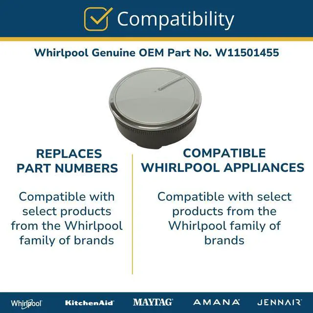 Alt view image 5 of 6 - Whirlpool W11501455 Genuine OEM Washer Timer Knob Assembly Replacement Part