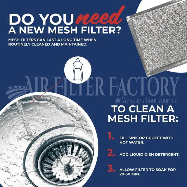 Alt view image 5 of 6 - Replacement For KA240 KitchenAire 15.75 x 16.75 x 0.37 Inches Range Hood Filter Aluminum Mesh Grease Range Vent Hood Filter