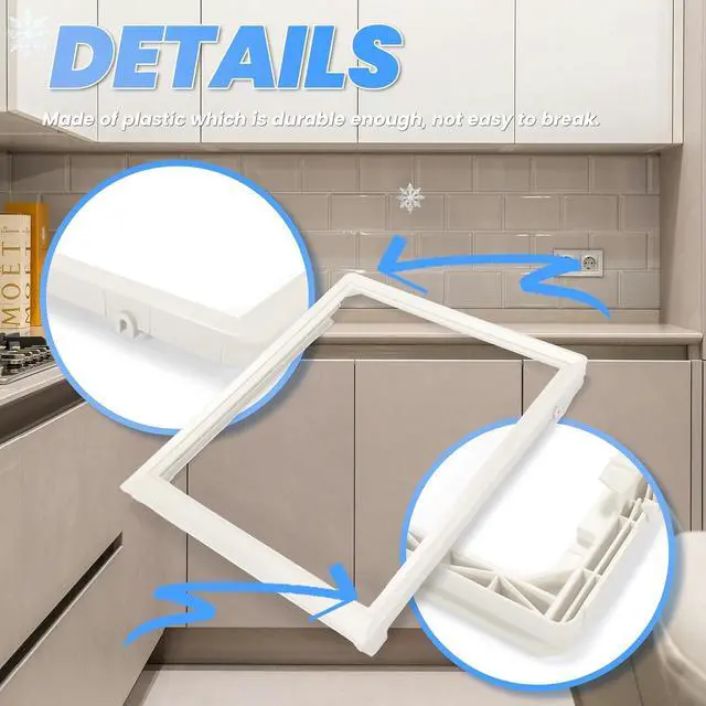 Alt view image 6 of 7 - 240350702 AP2115959 240350701 Replacement Crisper Pan Compatible with Electrolux Frigidaire Refrigerator Upper Drawer Cover Shelf Frame w/o Glass Replacement for PS648823