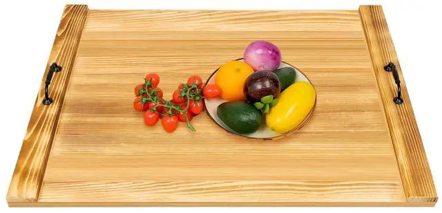 Main image of Stove Top Covers for Electric Stove, Pine Wood Stove Cover Board 30''x22'' Noodle Board with Practical Handles Charcuterie Tray Serving Board Sink Cover for Gas Burners Countertop Space
