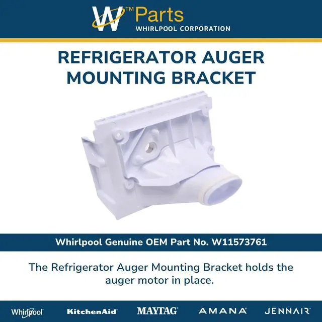Alt view image 4 of 6 - Whirlpool W11573761 OEM Refrigerator Auger Mounting Bracket, White