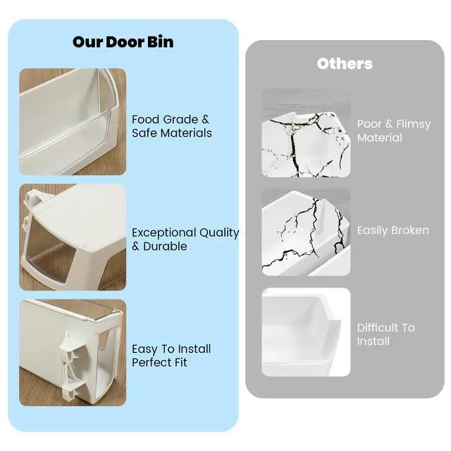 Alt view image 6 of 7 - W10212139 WPW10212139 Refrigerator Door Shelf Compatible with Whirlpool Refrigerator Door Cantilever Bin AP6017170 PS11750465 W10212139N Replacement Only 1PC