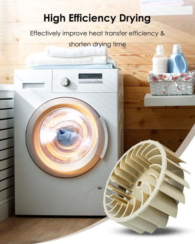 Alt view image 2 of 7 - Upgraded WP697772 Dryer Blower Wheel Compatible with Whirlpool Kenmore Maytag Dryer, Blower Wheel Replace 697772 AP6010627