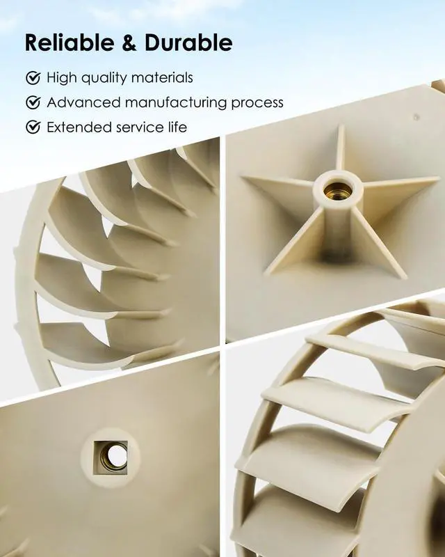 Alt view image 3 of 7 - Upgraded WP697772 Dryer Blower Wheel Compatible with Whirlpool Kenmore Maytag Dryer, Blower Wheel Replace 697772 AP6010627
