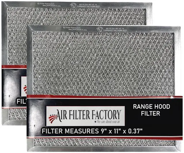 Main image of 9 x 11 x 0.37 Range Hood Aluminum Mesh Grease Vent Stove Filter 2-Pack