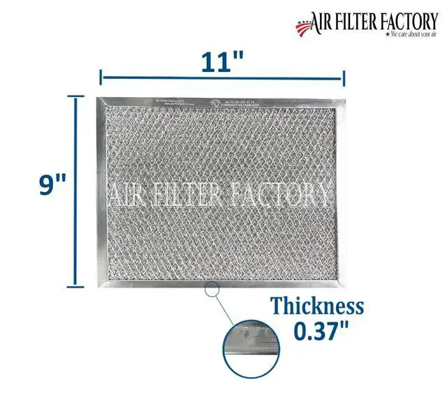 Alt view image 3 of 6 - 9 x 11 x 0.37 Range Hood Aluminum Mesh Grease Vent Stove Filter 2-Pack