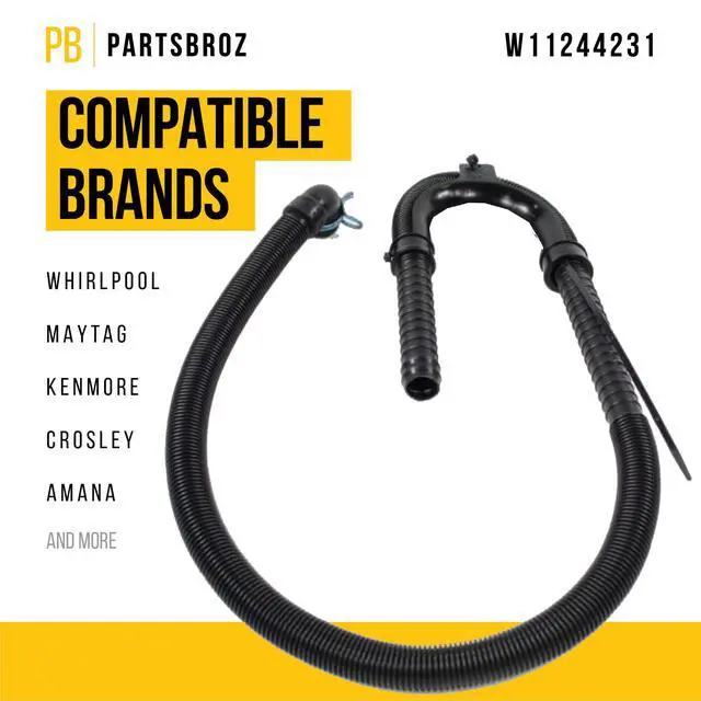 Alt view image 2 of 6 - W11244231 Washer Drain Hose for Whirlpool Kenmore Maytag AP6339776 4814009 | Also for Amana, Replaces PS12578897 W10221546 W10826733 W10769870 W10821090 W11199768 W11199820 W11203364 W11249137
