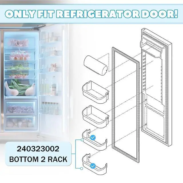 Alt view image 4 of 7 - 240323002 PS429725 AP2115742 Replacement Refrigerator Door Bin Shelf Compatible with Frigidaire Refrigerator Lower Door Shelf Replacement for AH429725, 890955 - Clear