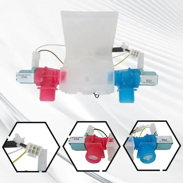 Alt view image 7 of 7 - W10144820 Washer Water Inlet Valve Fit for Estate ETW4400WQ0, ETW4400WQ1, ETW4400XQ0, Replaces WPW10144820VP, EAP11749042, PS11749042, W10140914