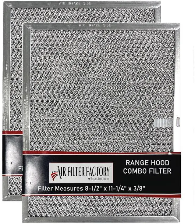 Main image of 8-1/2 x 11-1/4 x 3/8 Inches Compatible For Range Hood Aluminum Charcoal Combo Filters 2-Pack
