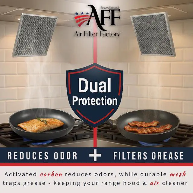Alt view image 5 of 6 - 8-1/2 x 11-1/4 x 3/8 Inches Compatible For Range Hood Aluminum Charcoal Combo Filters 2-Pack
