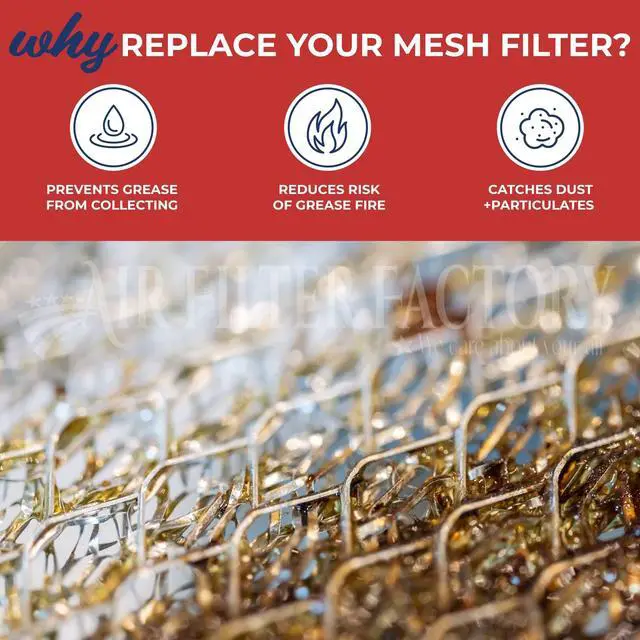 Alt view image 5 of 6 - Grease FIlter S99010249, 1172769, 99010249 Replacement For Broan Range Hood Aluminum Mesh Grease Filters 12-1/8 X 13-7/8 X 3/8 2-Pack