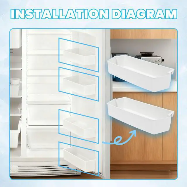 Alt view image 3 of 7 - 2187172 WP2187172 Refrigerator Door Shelf Bin Compatible with Whirlpool Roper Kitchenaid Kirkland Refrigerator Door Bin Lightweight White PS986890 AP3853103 PS328468 Replacement only 2PCS
