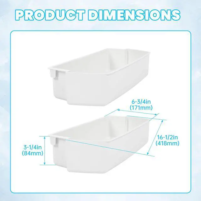 Alt view image 4 of 7 - 2187172 WP2187172 Refrigerator Door Shelf Bin Compatible with Whirlpool Roper Kitchenaid Kirkland Refrigerator Door Bin Lightweight White PS986890 AP3853103 PS328468 Replacement only 2PCS