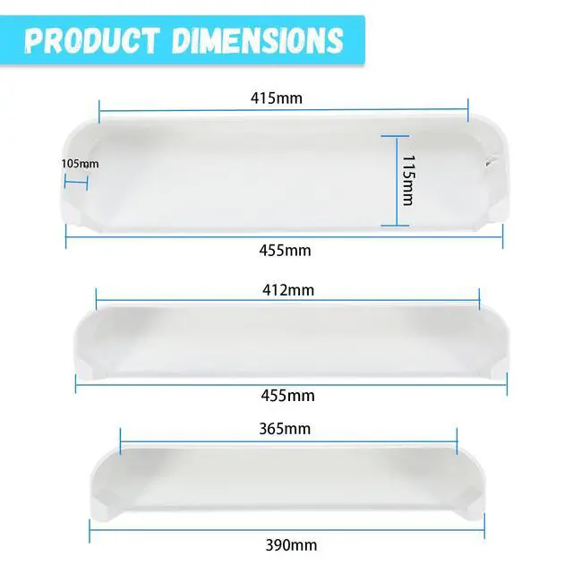 Alt view image 2 of 7 - 29325760166 Refrigerator Door Shelf Kit Compatible with Dometic Refrigerator Freezer Upper Bottom ABS Plastic White Door Shelf Basket Bin Replacement only