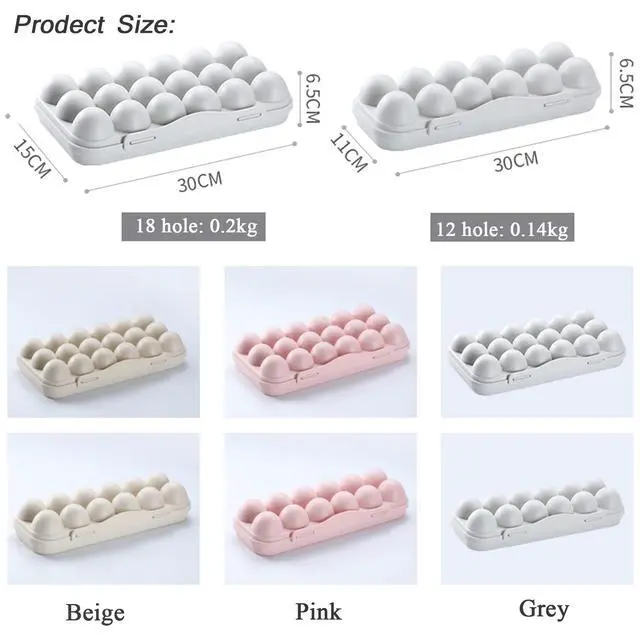 Alt view image 3 of 7 - Large Capacity Outdoor Egg Holder, Plastic Egg Fresh Carrier Egg Storage Container Organizer Box for Fridge, Stackable Camping Egg Holder for Home Picnic Hiking Travel, 12 Eggs Tray Beige