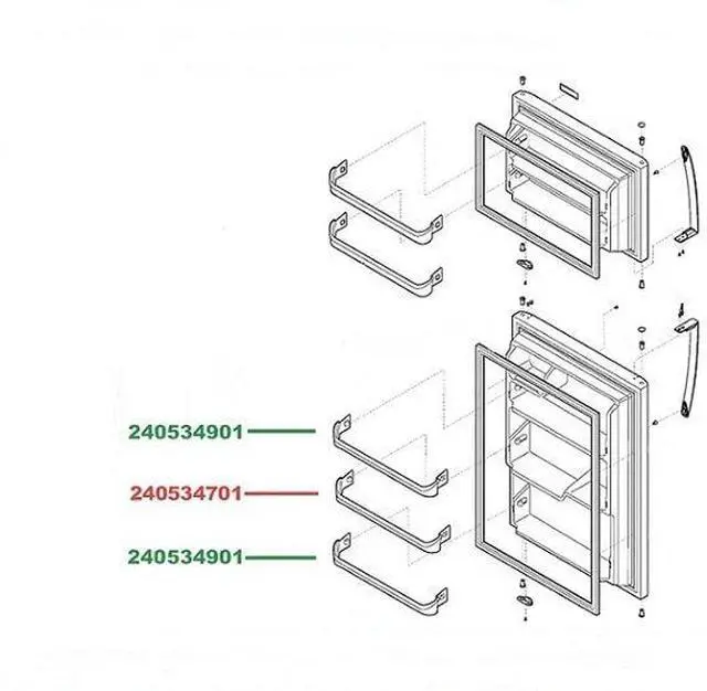 Alt view image 2 of 4 - Door Shelf Rack Bar Compatible with Frigidaire FFTR18D2QW1, FFHT2117PS2, FRT21C5AW8, FRT18G5FB1, FRT18KG3DW0 Refrigerators