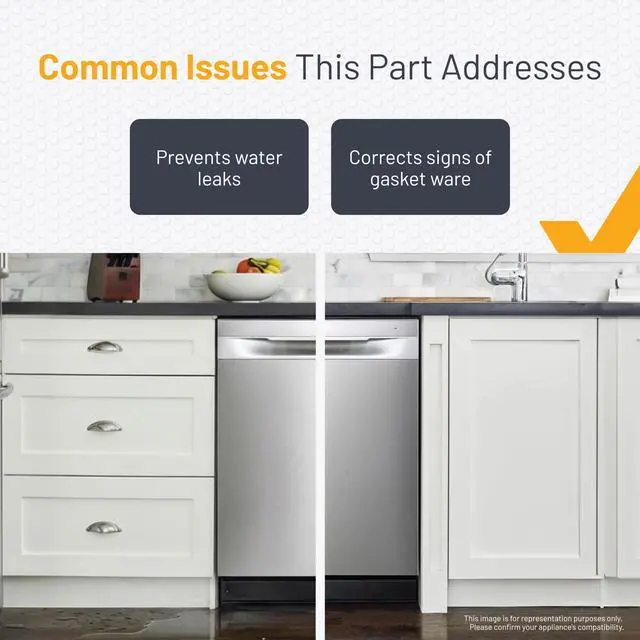 Alt view image 2 of 5 - Dishwasher Door Seal Kit Compatible with Frigidaire, Compatible with Kenmore Dishwashers, Includes 154827601 809006501 154701001 Leak Prevention Kit