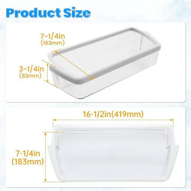 Alt view image 3 of 6 - W10321304 WPW10321304 Replacement Refrigerator Door Shelf Bin Compatible with Whirlpool Refrigerator Replacement for WPW10321304 AP6019471 2171046 2171047 2179574 PS11752778 2179607-1PC