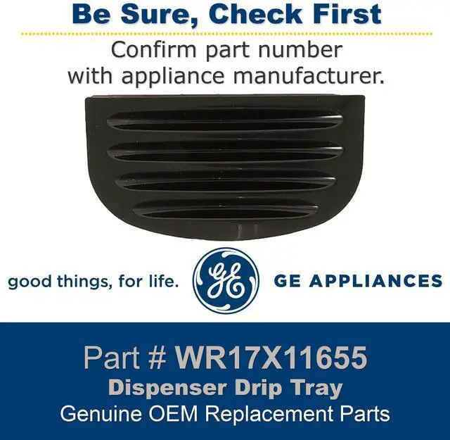 Alt view image 4 of 5 - WR17X11655 nuine OEM Dispenser Drip Tray (Black) for Refrirators