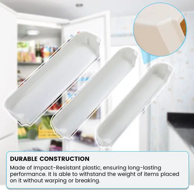 Alt view image 5 of 7 - 29325760166 Refrigerator Door Shelf Kit Compatible with Dometic Refrigerator Freezer Upper Bottom ABS Plastic White Door Shelf Basket Bin Replacement only