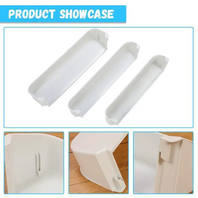 Alt view image 7 of 7 - 29325760166 Refrigerator Door Shelf Kit Compatible with Dometic Refrigerator Freezer Upper Bottom ABS Plastic White Door Shelf Basket Bin Replacement only