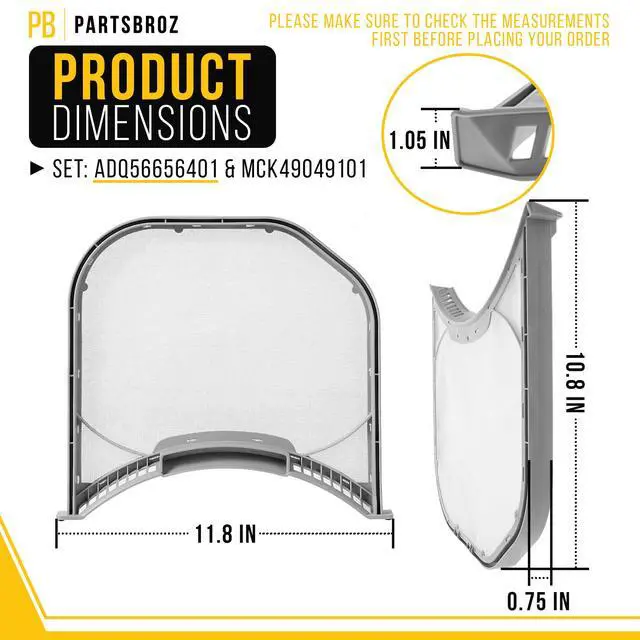 Alt view image 2 of 7 - Dryer Lint Filter & Screen Housing for LG DLGX3471V