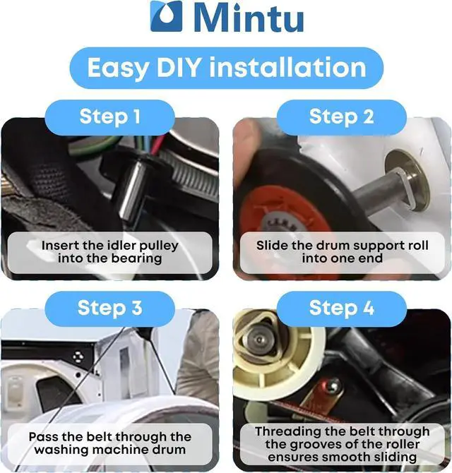 Alt view image 6 of 7 - Dryer Repair Kit Replacement For Maytag MEDX600XW0, Maytag 5000 series 3000 series 2000 series, Maytag Bravos Quiet Series 300 With Roller, Belt & Pulley Etc