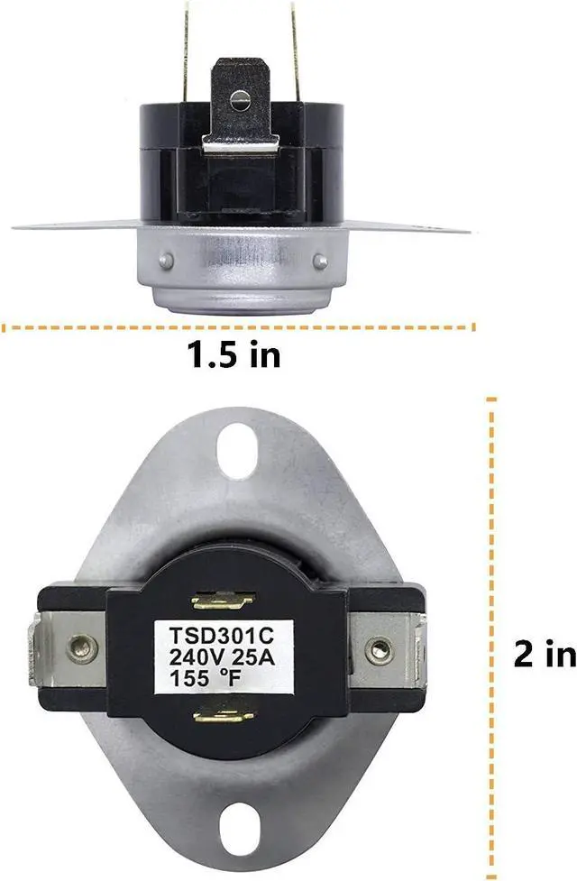 Alt view image 4 of 5 - 3387134 (WP3387134) Dryer Cycling Thermostat Replaces WP3387134, AP6008270, PS11741405