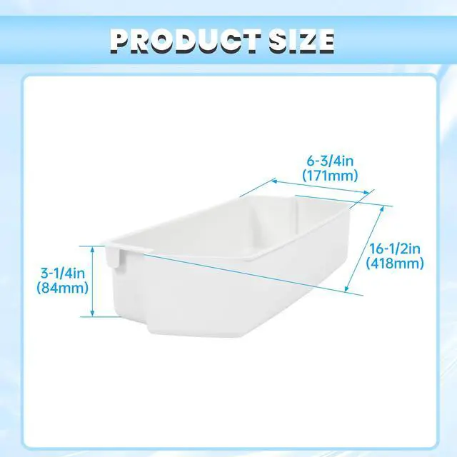 Alt view image 4 of 6 - WP2187172 2187172 Refrigerator Door Shelf Compatible with Roper Kitchenaid Kirkland Refrigerator Door Bin Lightweight White AP3853103 PS328468 PS986890 Replacement only 1PC