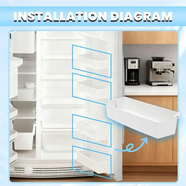 Alt view image 3 of 6 - WP2187172 2187172 Refrigerator Door Shelf Compatible with Roper Kitchenaid Kirkland Refrigerator Door Bin Lightweight White AP3853103 PS328468 PS986890 Replacement only 1PC