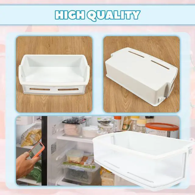 Alt view image 5 of 7 - AAP73631503 79571052010 Refrigerator Door Shelf Compatible with Kenmore Elite Replacement for 79571053010 79571054010 79571056010 79571059010 White+Clear Plastic Refrigerator Door Bin