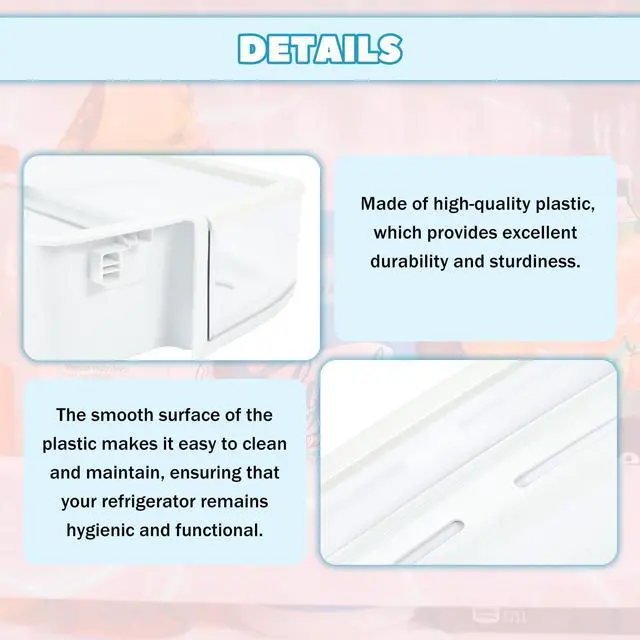 Alt view image 6 of 7 - AAP73631503 79571052010 Refrigerator Door Shelf Compatible with Kenmore Elite Replacement for 79571053010 79571054010 79571056010 79571059010 White+Clear Plastic Refrigerator Door Bin