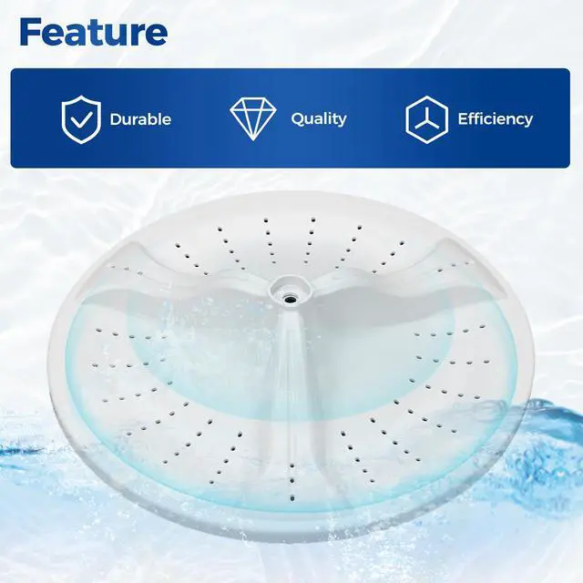 Alt view image 4 of 7 - W10902814 Washer Washplate Compatible with Maytag Whirlpool Washer Wash Plate PP Plastic 7MMVWB835EW0 MVWB835DW MVWB855DC MVWX655DW Replacement Only White