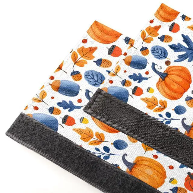 Alt view image 5 of 7 - Refrigerator Door Handle Covers Set of 2, Fall Pumpkin Fridge Handle Covers Appliance Handle Covers Protector for Microwave Oven Stove Dishwasher, Keep Your Kitchen Appliance Clean