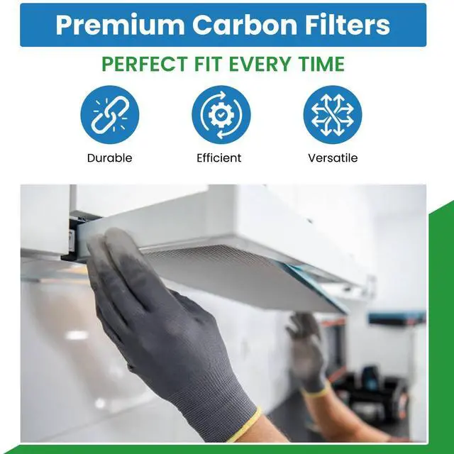 Alt view image 2 of 6 - Replacement Carbon Filters compatible with Broan: 99010123, 97007696, 97005687 Caloric: Gem: 88152 RF104 Maytag: 47001046 Whirlpool: 4341999, 4378581, Maycor: 47001076 (6-Pack) - 8-3/4 x 10-1/2 x3/8
