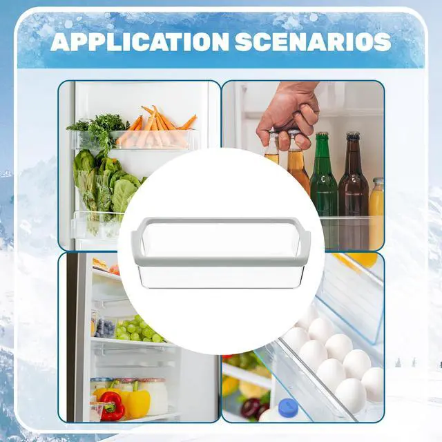 Alt view image 6 of 6 - W10321304 WPW10321304 AP6019471 1 PC Refrigerator Door Shelf Compatible with Whirlpool Refrigerator 2171046 2171047 2179574 PS11752778 Replacement only PC Plastic Clear Door Bin Shelf -1 PC