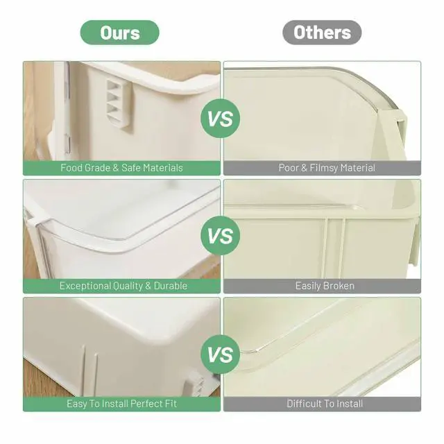 Alt view image 5 of 7 - DA97-12935A Refrigerator Door Shelf Bin Compatible with Samsung Refrigerator Freezer Door Bin Replacement only Clear+White