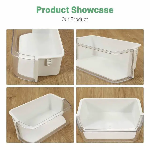 Alt view image 6 of 7 - DA97-12935A Refrigerator Door Shelf Bin Compatible with Samsung Refrigerator Freezer Door Bin Replacement only Clear+White