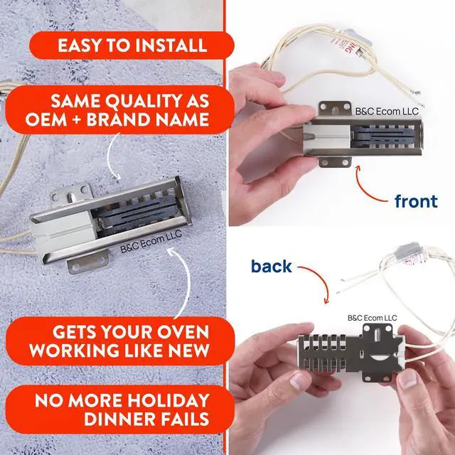 Alt view image 3 of 5 - IG9998 Universal Gas Oven Igniter Replacement for Major Brands, Universal Igniter Kit, Gas Stove Igniter & Gas Range Oven Igniter by B&C Ecom LLC