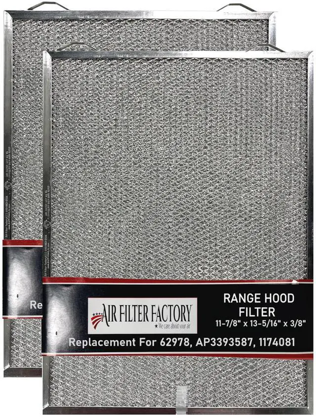 Main image of Grease Filter 62978, AP3393587, 1174081 Replacement For Dacor Range Hood Aluminum Mesh Grease Filters 11-7/8" x 13-5/16" x 3/8" 2-Pack