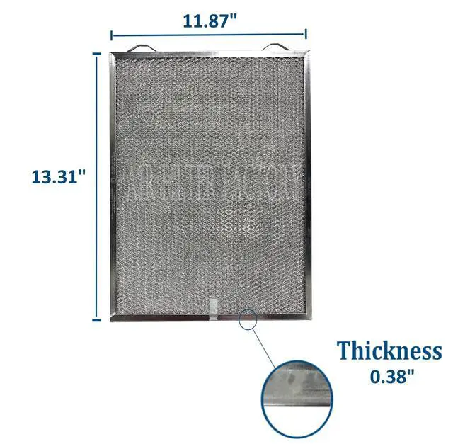 Alt view image 2 of 6 - Grease Filter 62978, AP3393587, 1174081 Replacement For Dacor Range Hood Aluminum Mesh Grease Filters 11-7/8" x 13-5/16" x 3/8" 2-Pack