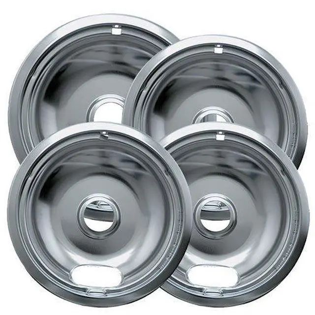Alt view image 3 of 7 - 10124XZ Chrome Style A Drip Pans Sets of 4, 3 6 Inch and 1 8 Inch
