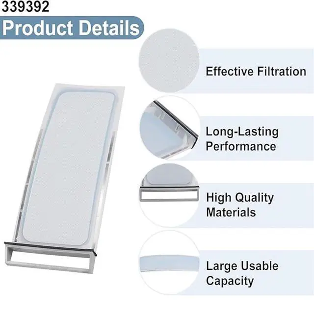 Alt view image 3 of 7 - 339392 Dryer Lint Screen Compatible with Whirlpool Kenmore Replaces 339392V 337133 337448 337451 PS11722097