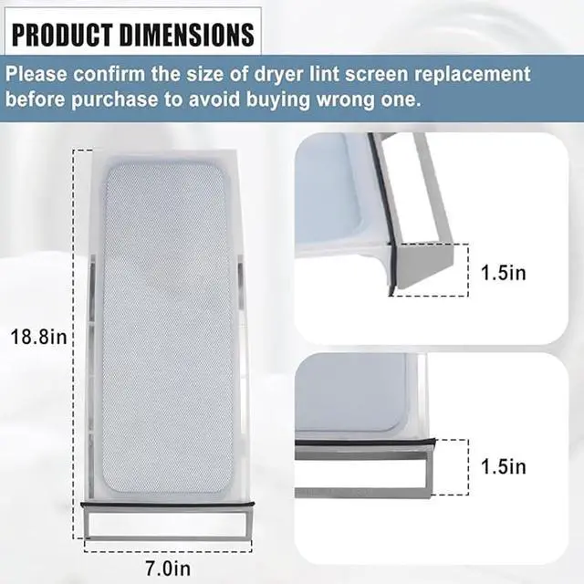 Alt view image 2 of 7 - 339392 Dryer Lint Screen Compatible with Whirlpool Kenmore Replaces 339392V 337133 337448 337451 PS11722097