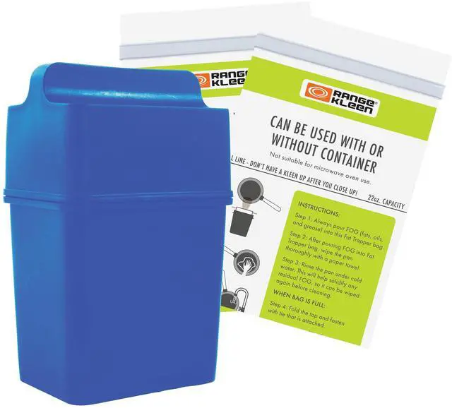 Main image of Grease Container Kitchen Fat Keeper System with 2 Fat Trapper Refill Bags - Kitchen Grease Container (Blue)