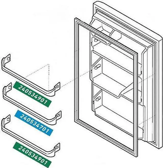 Main image of Door Shelf Rack Bar (Middle) Compatible with Kenmore 253.64810404, 253.60509610, 253.61872400, 253.60412614, 253.68802010 Refrigerators