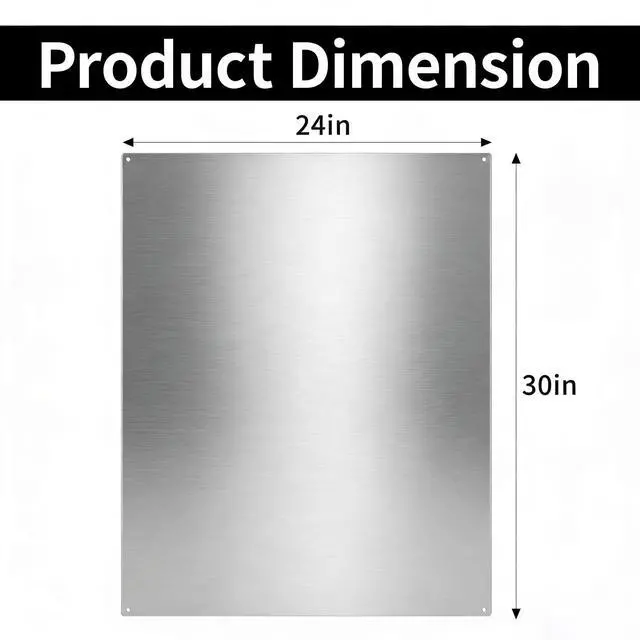 Alt view image 2 of 7 - Stainless Steel Backsplash, Stove Backsplash Protector for Wall, 30" x 24" Back Splash for Stove Range Hood Wall Shield Silver